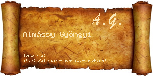 Almássy Gyöngyi névjegykártya